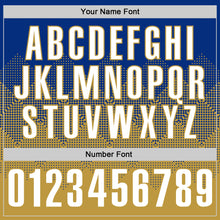 Load image into Gallery viewer, Custom Royal White-Old Gold 3D Gradient Square Shape Performance Polo Shirt