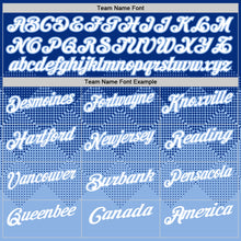 Load image into Gallery viewer, Custom Royal White-Light Blue 3D Gradient Square Shape Performance Polo Shirt