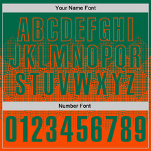 Load image into Gallery viewer, Custom Kelly Green Orange 3D Gradient Square Shape Performance Polo Shirt