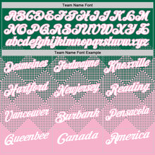 Load image into Gallery viewer, Custom Kelly Green White-Light Pink 3D Gradient Square Shape Performance Polo Shirt