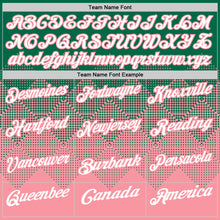 Load image into Gallery viewer, Custom Kelly Green White-Medium Pink 3D Gradient Square Shape Performance Polo Shirt