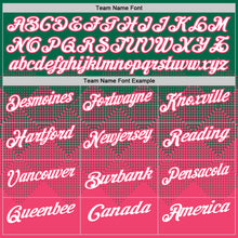 Load image into Gallery viewer, Custom Kelly Green White-Neon Pink 3D Gradient Square Shape Performance Polo Shirt