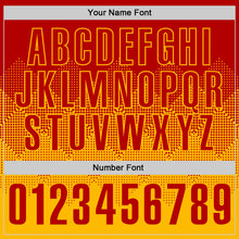 Load image into Gallery viewer, Custom Red Gold 3D Gradient Square Shape Performance Polo Shirt