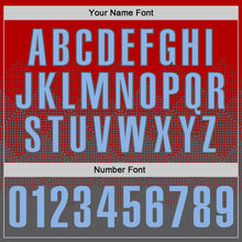 Load image into Gallery viewer, Custom Red Light Blue-Steel Gray 3D Gradient Square Shape Performance Polo Shirt