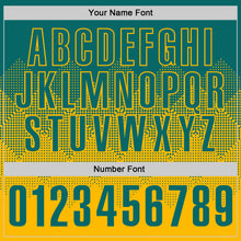 Load image into Gallery viewer, Custom Teal Gold 3D Gradient Square Shape Performance Polo Shirt