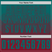 Load image into Gallery viewer, Custom Teal Crimson 3D Gradient Square Shape Performance Polo Shirt
