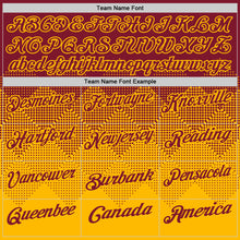 Load image into Gallery viewer, Custom Crimson Gold 3D Gradient Square Shape Performance Polo Shirt