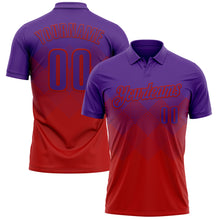 Load image into Gallery viewer, Custom Purple Red 3D Gradient Square Shape Performance Polo Shirt