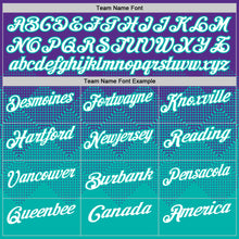 Load image into Gallery viewer, Custom Purple White-Aqua 3D Gradient Square Shape Performance Polo Shirt