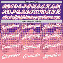 Load image into Gallery viewer, Custom Purple White-Medium Pink 3D Gradient Square Shape Performance Polo Shirt