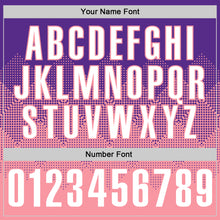 Load image into Gallery viewer, Custom Purple White-Medium Pink 3D Gradient Square Shape Performance Polo Shirt