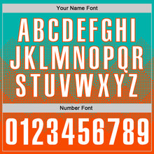 Load image into Gallery viewer, Custom Aqua White-Orange 3D Gradient Square Shape Performance Polo Shirt