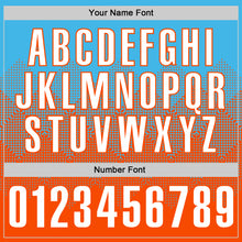 Load image into Gallery viewer, Custom Sky Blue White-Orange 3D Gradient Square Shape Performance Polo Shirt