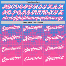 Load image into Gallery viewer, Custom Powder Blue White-Pink 3D Gradient Square Shape Performance Polo Shirt