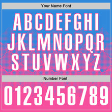 Load image into Gallery viewer, Custom Powder Blue White-Pink 3D Gradient Square Shape Performance Polo Shirt