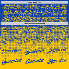 Load image into Gallery viewer, Custom Thunder Blue Yellow 3D Gradient Square Shape Performance Polo Shirt