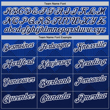 Load image into Gallery viewer, Custom Thunder Blue Navy-White 3D Gradient Square Shape Performance Polo Shirt