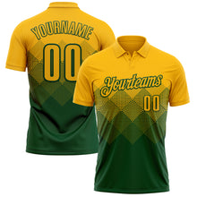 Load image into Gallery viewer, Custom Gold Green 3D Gradient Square Shape Performance Polo Shirt