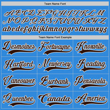 Load image into Gallery viewer, Custom Sky Blue Brown-White Hockey Lace Neck Jersey