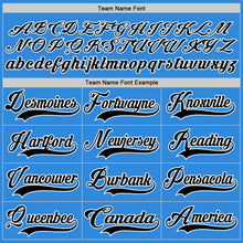 Load image into Gallery viewer, Custom Sky Blue Black-White Hockey Lace Neck Jersey