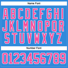 Load image into Gallery viewer, Custom Sky Blue Pink-White Hockey Lace Neck Jersey