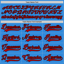 Load image into Gallery viewer, Custom Sky Blue Red-Black Hockey Lace Neck Jersey