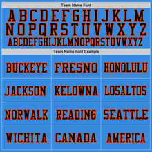 Load image into Gallery viewer, Custom Powder Blue Black-Orange Mesh Authentic Throwback Football Jersey