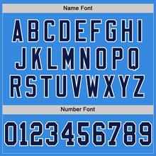 Load image into Gallery viewer, Custom Powder Blue Navy-White Mesh Authentic Throwback Football Jersey