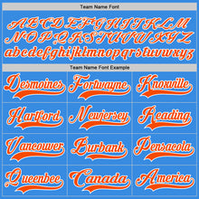Load image into Gallery viewer, Custom Powder Blue Orange-White Hockey Jersey