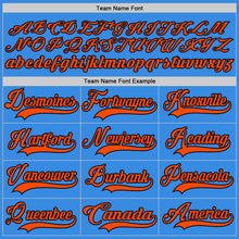 Load image into Gallery viewer, Custom Powder Blue Orange-Black Hockey Jersey