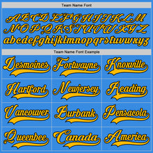 Load image into Gallery viewer, Custom Powder Blue Gold-Black Hockey Jersey