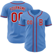 Load image into Gallery viewer, Custom Powder Blue Red-White Authentic Baseball Jersey