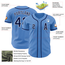 Load image into Gallery viewer, Custom Powder Blue Navy-White Authentic Baseball Jersey