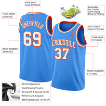 Load image into Gallery viewer, Custom Powder Blue White-Orange Authentic Basketball Jersey