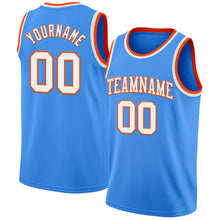 Load image into Gallery viewer, Custom Powder Blue White-Orange Authentic Basketball Jersey