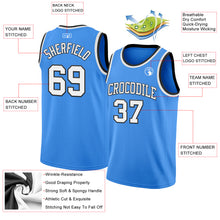 Load image into Gallery viewer, Custom Powder Blue White-Black Authentic Basketball Jersey