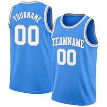 Load image into Gallery viewer, Custom Powder Blue White-Gray Authentic Basketball Jersey