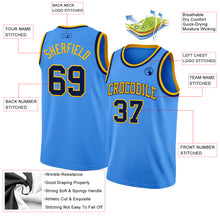 Load image into Gallery viewer, Custom Powder Blue Navy-Gold Authentic Basketball Jersey