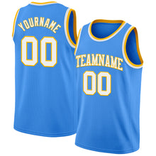 Load image into Gallery viewer, Custom Powder Blue White-Gold Authentic Basketball Jersey
