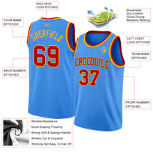 Load image into Gallery viewer, Custom Powder Blue Red-Gold Authentic Basketball Jersey