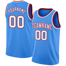 Load image into Gallery viewer, Custom Powder Blue White-Red Authentic Basketball Jersey