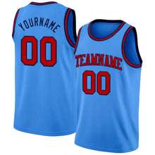 Load image into Gallery viewer, Custom Powder Blue Red-Navy Authentic Basketball Jersey
