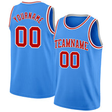 Load image into Gallery viewer, Custom Powder Blue Red-White Authentic Basketball Jersey