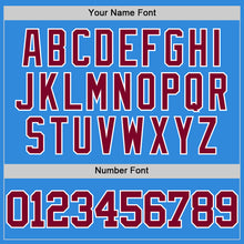 Load image into Gallery viewer, Custom Powder Blue Maroon-White Authentic Basketball Jersey
