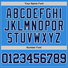 Load image into Gallery viewer, Custom Powder Blue Navy-White Authentic Basketball Jersey