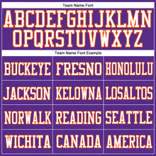 Load image into Gallery viewer, Custom Purple White-Orange Mesh Authentic Football Jersey