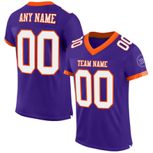 Load image into Gallery viewer, Custom Purple White-Orange Mesh Authentic Football Jersey