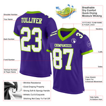 Load image into Gallery viewer, Custom Purple White-Neon Green Mesh Authentic Football Jersey