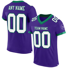 Load image into Gallery viewer, Custom Purple White-Kelly Green Mesh Authentic Football Jersey