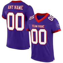 Load image into Gallery viewer, Custom Purple White-Red Mesh Authentic Football Jersey